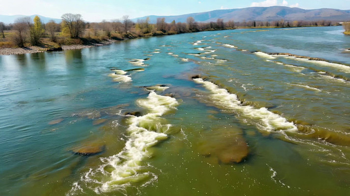 河流自然风光俯瞰画面 河流自然风光俯瞰画面