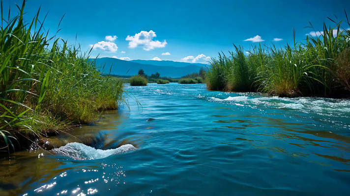 河流自然风光全景 河流自然风光全景
