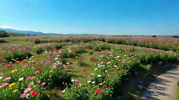 花海自然风光全景 花海自然风光全景