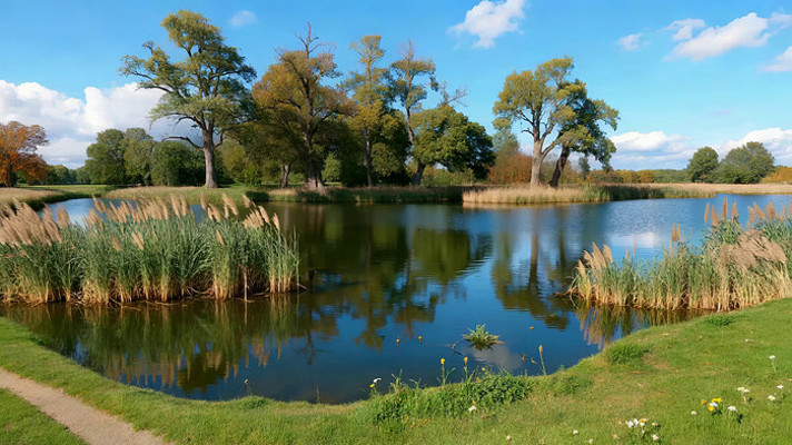 湖边树林自然风光 湖边树林自然风光