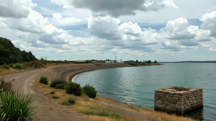 湖边土路与水域自然风光 湖边土路与水域自然风光