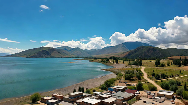湖泊山脉自然风光全景 湖泊山脉自然风光全景