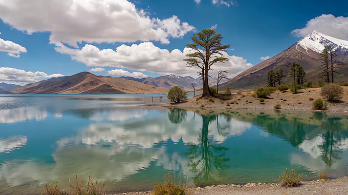 湖泊雪山自然风光 湖泊雪山自然风光