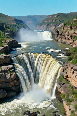 壶口瀑布壮丽自然景观 壶口瀑布壮丽自然景观