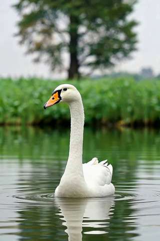 湖面上的白天鹅特写 湖面上的白天鹅特写