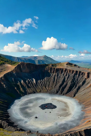 火山口自然风光全景 火山口自然风光全景