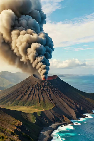 火山喷发海岸自然风光 火山喷发海岸自然风光