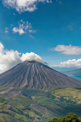 火山自然风光全景 火山自然风光全景