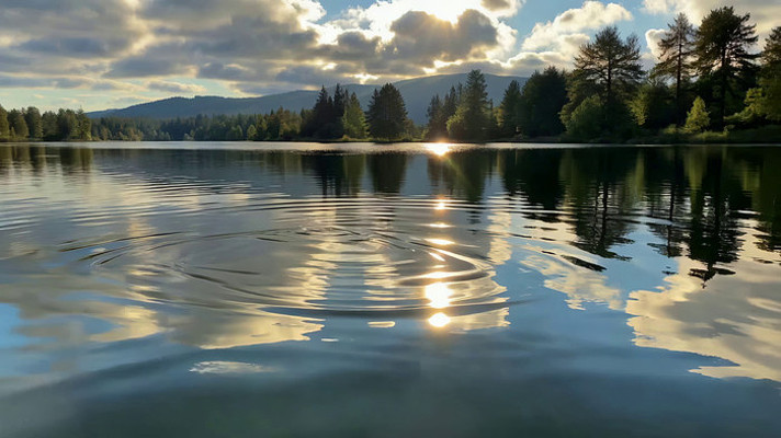 湖畔森林自然风光 湖畔森林自然风光