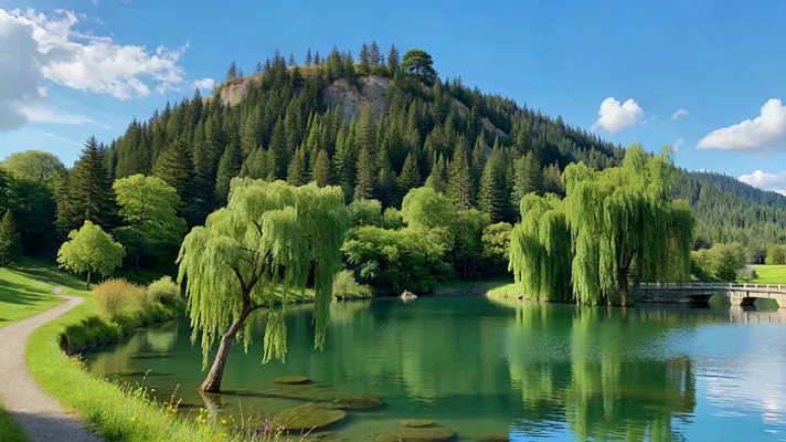 湖畔山林自然风光 湖畔山林自然风光