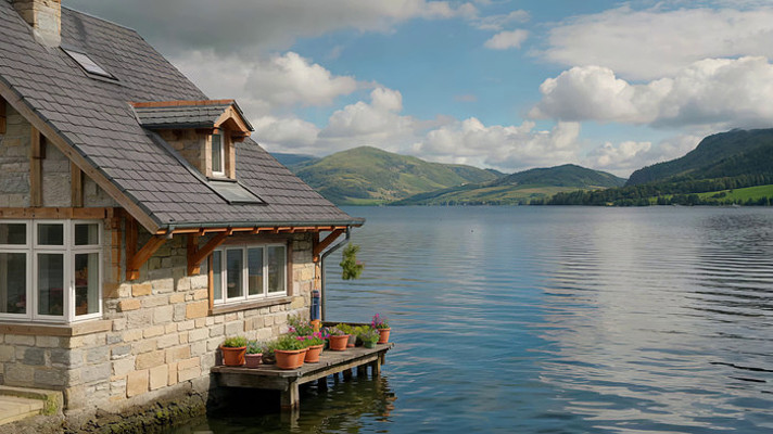 湖畔小屋自然风光 湖畔小屋自然风光
