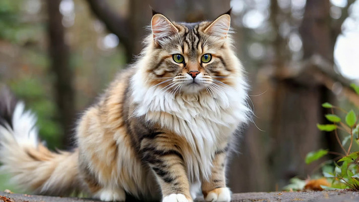 户外长毛猫咪特写 户外长毛猫咪特写