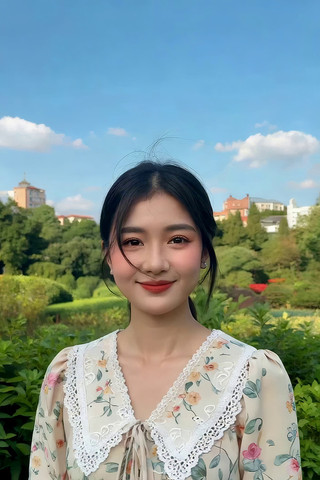 户外女子微笑特写素材 户外女子微笑特写素材