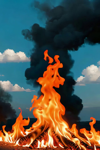 户外熊熊燃烧的火焰素材 户外熊熊燃烧的火焰素材