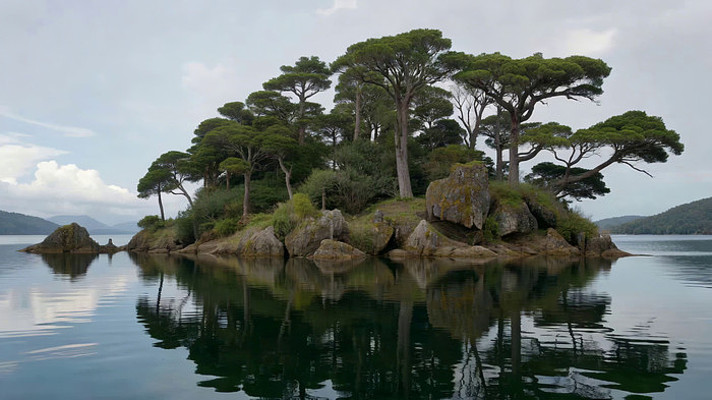 湖心小岛自然风光 湖心小岛自然风光