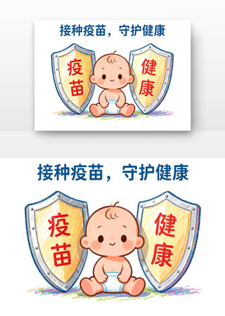 接种疫苗守护健康儿童预防接种卡通 接种疫苗守护健康儿童预防接种卡通