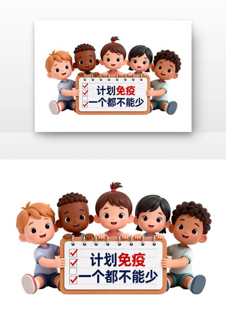 计划免疫一个都不能少儿童预防接种卡通 计划免疫一个都不能少儿童预防接种卡通