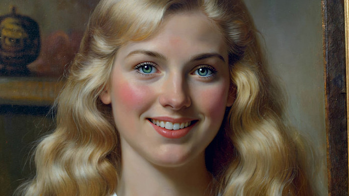 金发女子微笑特写素材 金发女子微笑特写素材