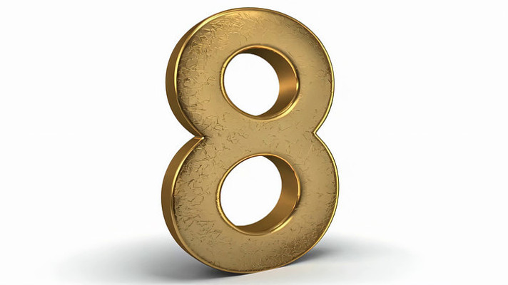 金色3D数字8素材 金色3D数字8素材