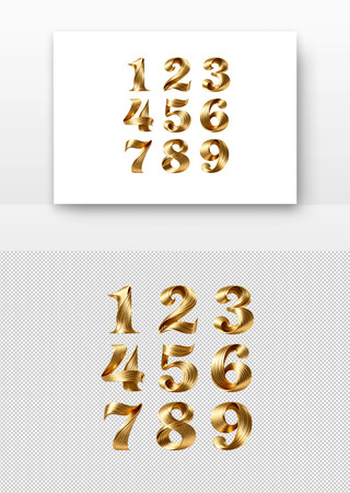 金色数字1至9 金色数字1至9