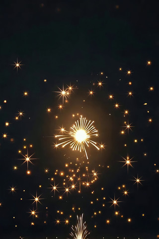 金色烟花绽放夜空素材 金色烟花绽放夜空素材