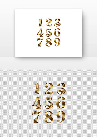 金色周年庆数字1-9数字 金色周年庆数字1-9数字