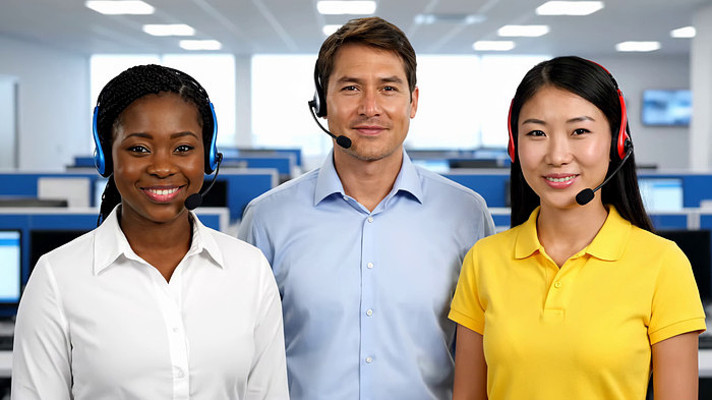 客服人员办公室合影 客服人员办公室合影