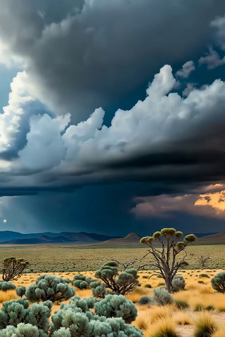 旷野乌云下的自然风光 旷野乌云下的自然风光