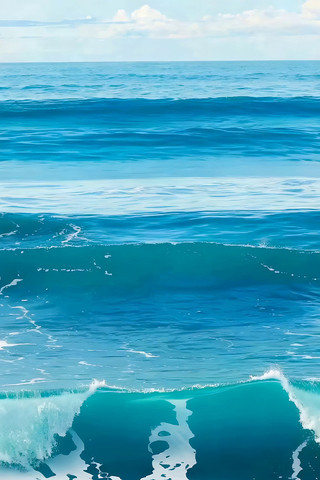 蓝色大海海浪景观 蓝色大海海浪景观
