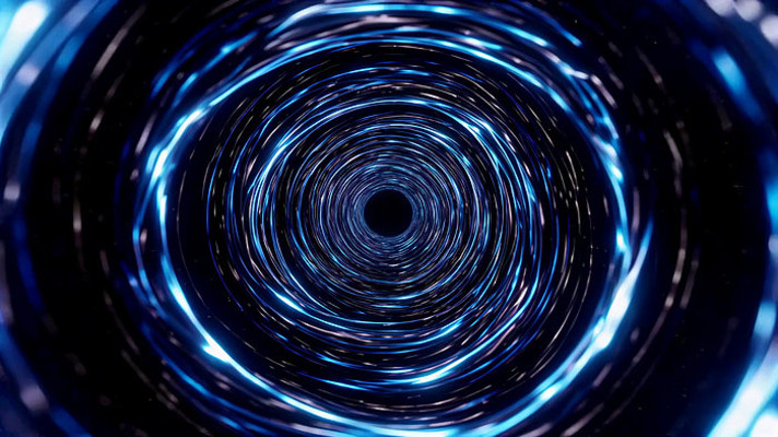 蓝色粒子光效隧道穿梭素材 蓝色粒子光效隧道穿梭素材