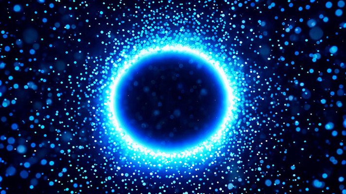 蓝色粒子光效圆形背景素材 蓝色粒子光效圆形背景素材