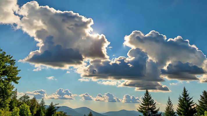 蓝天白云下的山林风光 蓝天白云下的山林风光