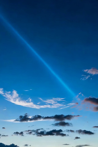 蓝天夕阳下的云彩景观 蓝天夕阳下的云彩景观