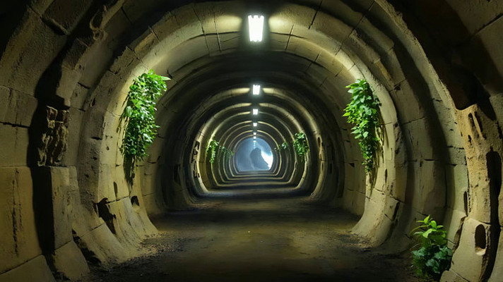 老旧隧道内部景象 老旧隧道内部景象