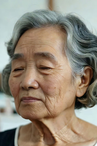 老年女性面部特写 老年女性面部特写