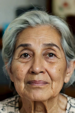 老年女性面部特写 老年女性面部特写