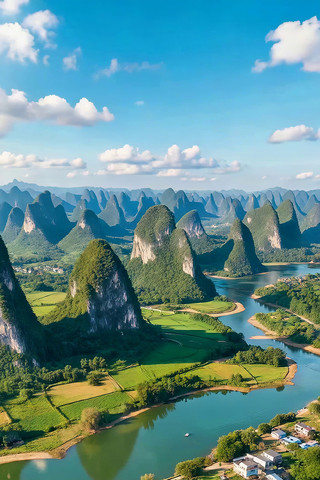 漓江山水风光航拍 漓江山水风光航拍