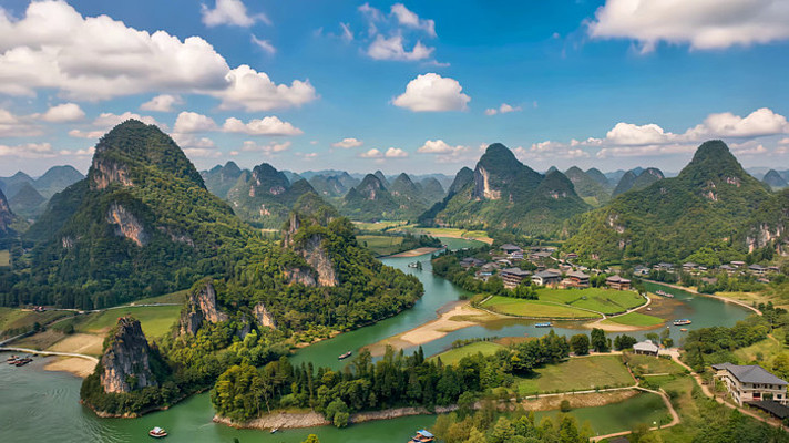 漓江山水风光航拍 漓江山水风光航拍