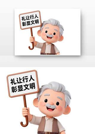 礼让行人彰显文明交通安全卡通 礼让行人彰显文明交通安全卡通