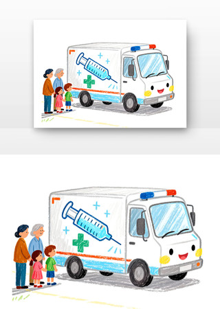 流动接种车儿童预防接种卡通 流动接种车儿童预防接种卡通