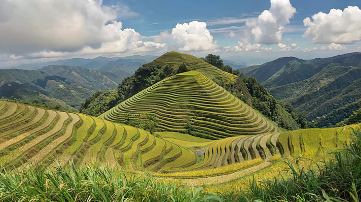 龙脊梯田自然风光全景 龙脊梯田自然风光全景