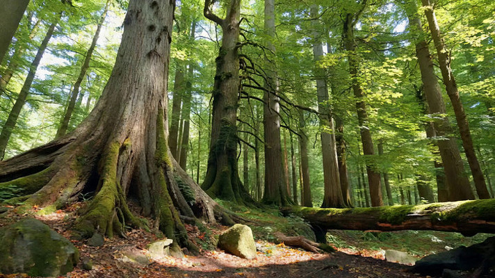 茂密森林大树与阳光景象 茂密森林大树与阳光景象