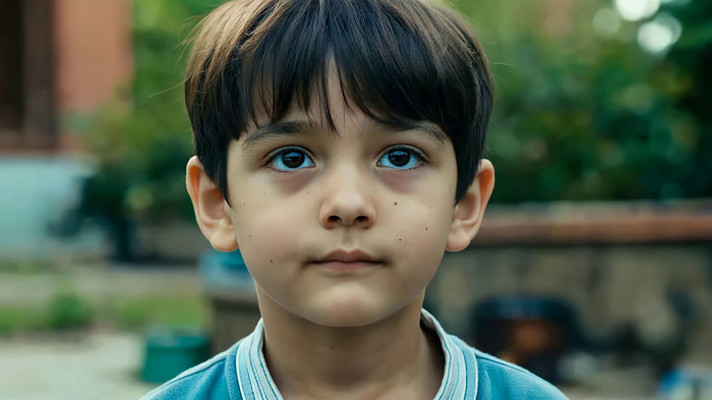 男孩户外特写 男孩户外特写