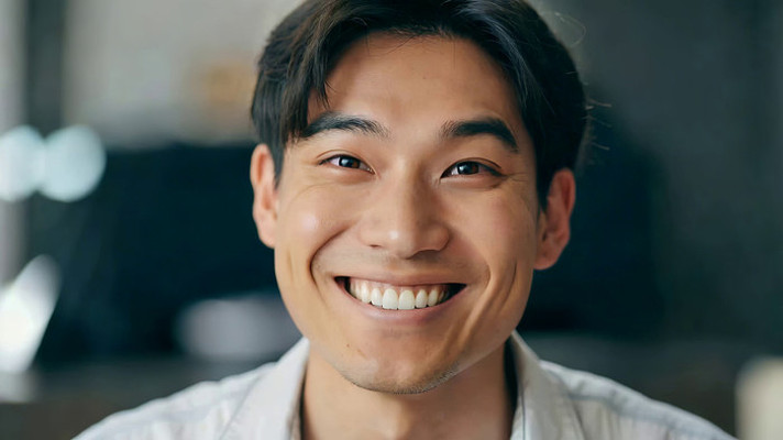 男子室内微笑特写素材 男子室内微笑特写素材