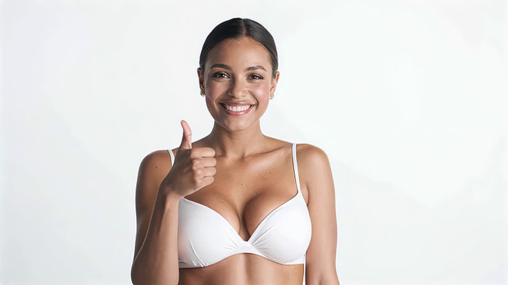 女性模特穿内衣竖大拇指 女性模特穿内衣竖大拇指