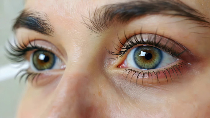 女性眼睛睫毛微距特写 女性眼睛睫毛微距特写