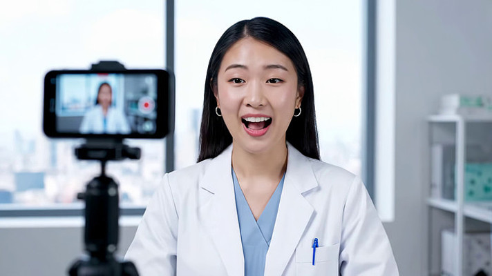 女医生拍摄医学视频素材 女医生拍摄医学视频素材