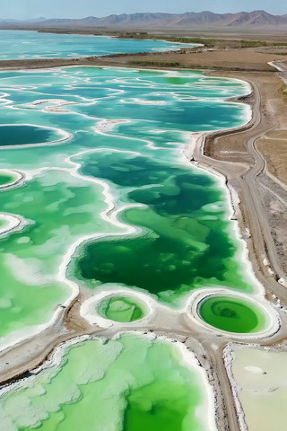 青海翡翠湖航拍自然风光 青海翡翠湖航拍自然风光