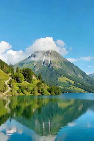 青山湖泊自然风景 青山湖泊自然风景