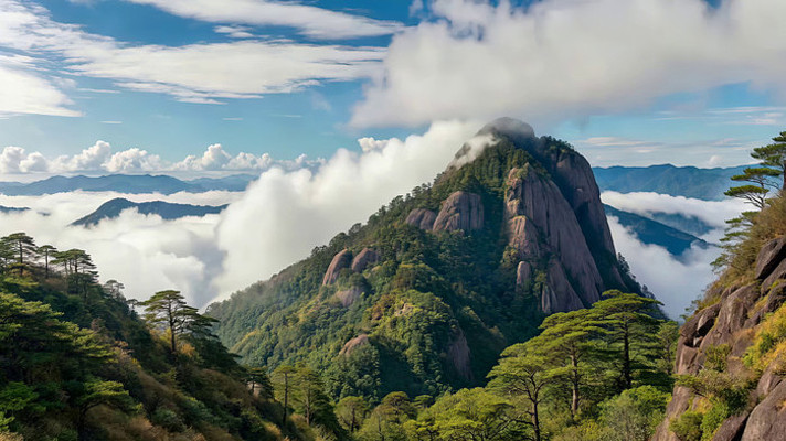 青山云海自然风光 青山云海自然风光
